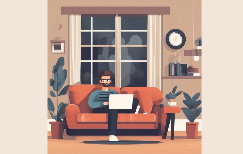 man in living room